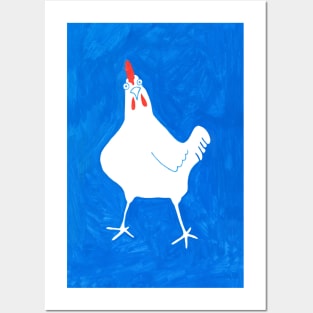 Surprised chicken Posters and Art